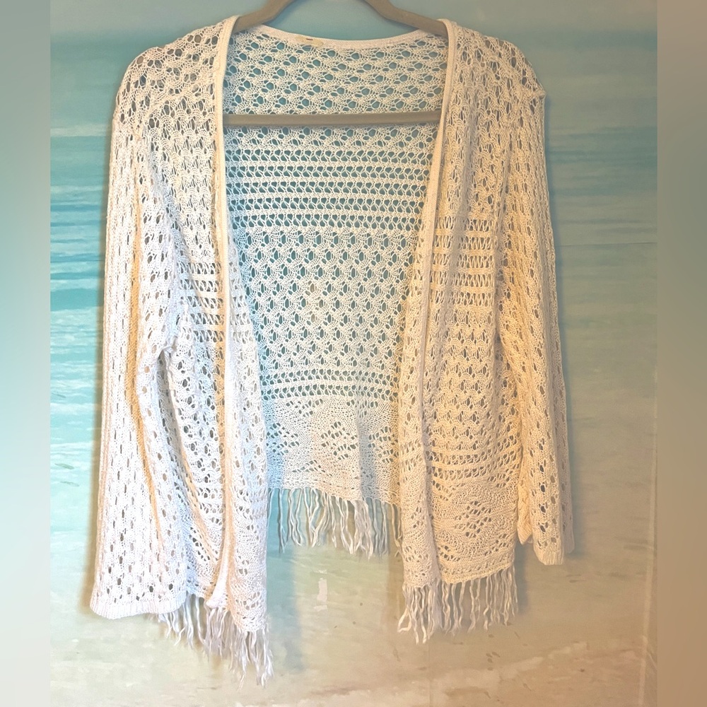 S/M Cream  Crochet Boho Cardigan